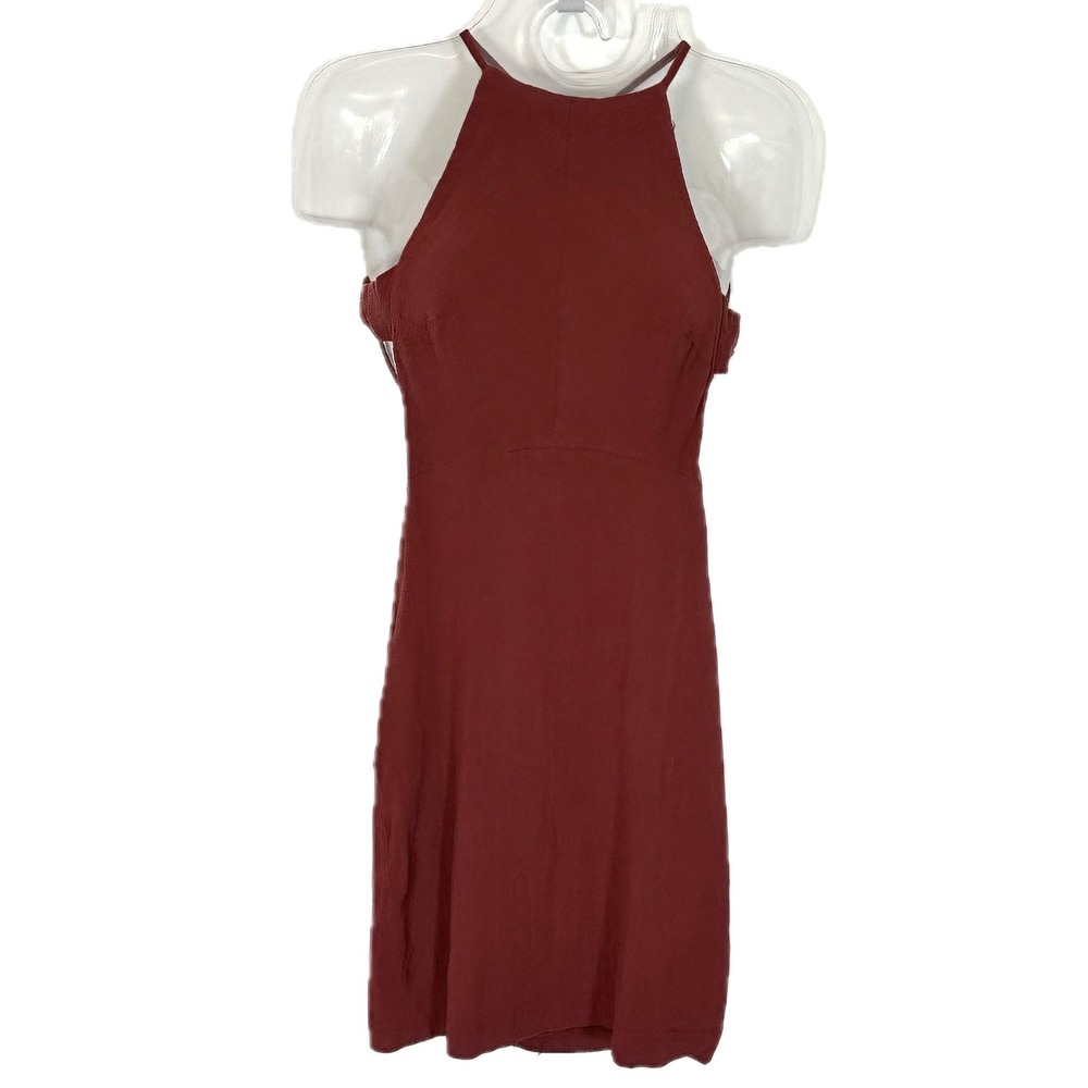 Intimately Free People Open Back Bodycon Mini Cami Dress XS Strappy Back Red